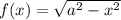 f(x)=\sqrt{a^2-x^2}