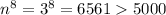 n^8=3^8=65615000