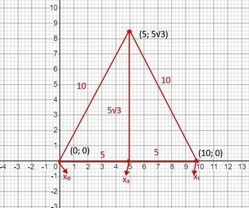 ￼определите координаты вершин равностороннего треугольника,лежащего в 1 квадранте со стороной равной
