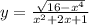 y=\frac{\sqrt{16-x^{4} } }{x^{2}+2x+1 }