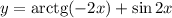 y=\mathrm{arctg}(-2x)+\sin2x