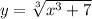 y=\sqrt[3]{x^{3} +7} \\