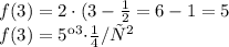 f(3) = 2\cdot(3-\frac{1}{2}=6-1=5\\f(3)=5кг{\cdot}м / с^2