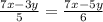 \frac{7x - 3y}{5} = \frac{7x - 5y}{6}