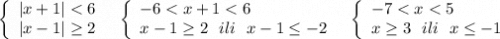 \left\{\begin{array}{l}|x+1|