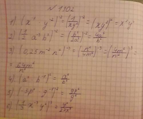 І.102. Представьте степень в виде произведения: 1) (xy): 3) (0, 25т 'n'); 5) (-3р-а