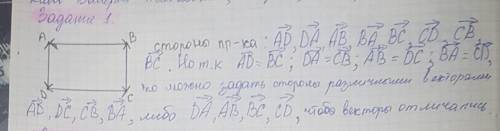 Сколько различных векторов задают стороны прямоугольника? Сделайте рисунок и поясните ответ.