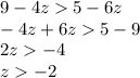 9-4z5-6z\\-4z+6z5-9\\2z-4\\z-2