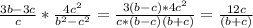 \frac{3b-3c}{c} *\frac{4c^{2} }{b^{2} -c^{2} }=\frac{3(b-c)*4c^{2} }{c*(b-c)(b+c)} =\frac{12c}{(b+c)}