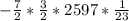 -\frac{7}{2} *\frac{3}{2} *2597*\frac{1}{23}