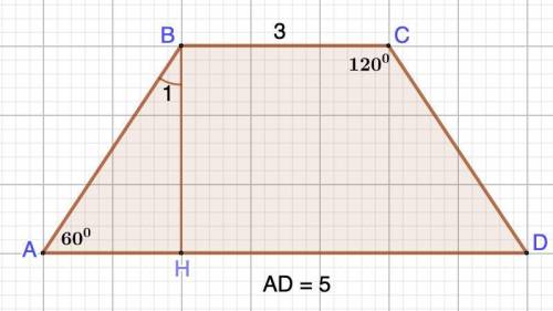 Два противоположных угла трапеции равны 60° и 120. найдите боковые стороны этой трапеции, если ее о