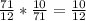 \frac{71}{12} *\frac{10}{71} =\frac{10}{12}