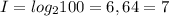 I = log_2100 = 6,64 = 7