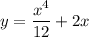 y=\dfrac{x^{4}}{12}+2x