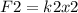 F2= k2x2