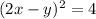 (2x-y)^2=4