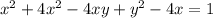 x^2+4x^2- 4xy+y^2 - 4x=1