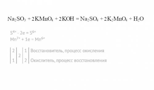 Na2SO3+KMnO4+KOH=Na2SO4+K2MnO4+H2O