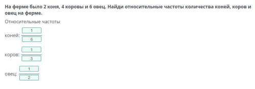 Абсолютная частота и относительная частота. Таблица частот. Урок 1 На ферме было 2 коня, 4 коровы и