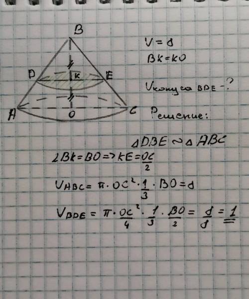 Задача про объем конуса