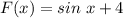 F(x)=sin\;x+4