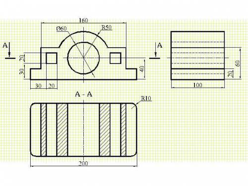 Дано два вида, представьте третий вид. Инженерная графика.