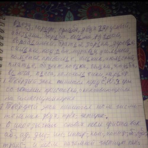 1. Прочитайте слова: в..езд, кар..ера, прос..ба, двух..ярусный, обез..яна, бор..ба, вес..ма, руч..но