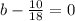 b-\frac{10}{18} =0