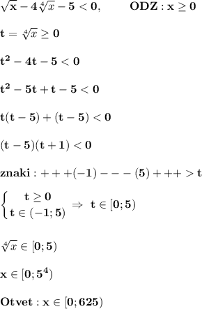 \bf\\\sqrt{x} -4\sqrt[4]{x} -5