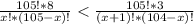 \frac{105!*8}{x!*(105-x)!}