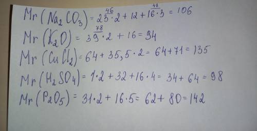 ( ) 3. Рассчитайте относительные молекулярные массы соединений (расчеты показать): а) Mr(Na2CO3) b)