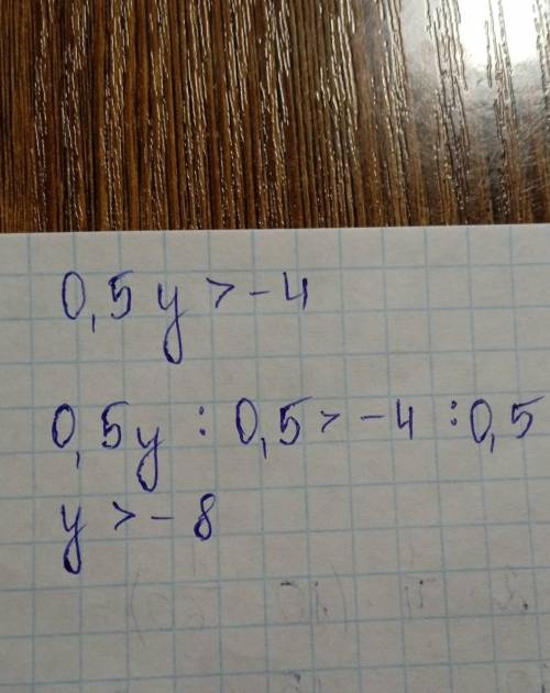 0,5y>-4.(Нужно решить неравенство)