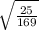 \sqrt{\frac{25}{169} }