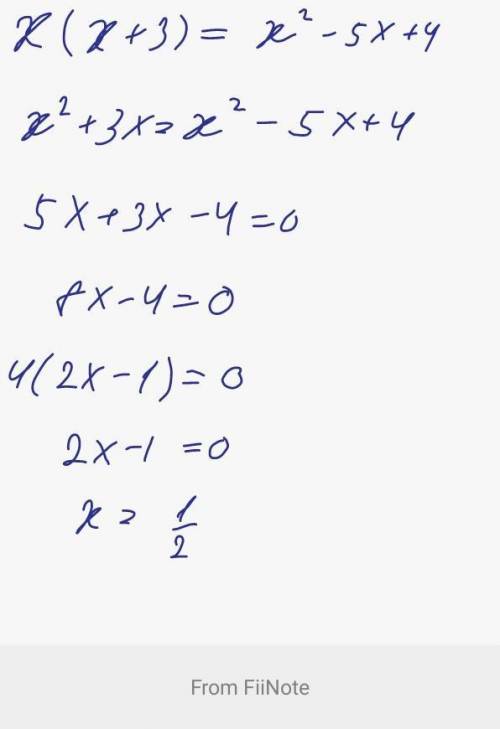 Розв'яжіть рівняння х(х+3)=х²-5х+4