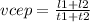 vcep = \frac{l1 + l2}{t1 + t2}