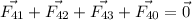 \vec{F_{41}}+\vec{F_{42}}+\vec{F_{43}}+\vec{F_{40}}=\vec{0}