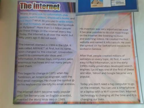 4 ACTIVATE Do a survey about how people use the internet. Ask four students about the things in blue