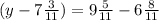 (y-7\frac{3}{11} )=9\frac{5}{11} -6\frac{8}{11}