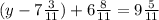 (y-7\frac{3}{11} )+6\frac{8}{11} =9\frac{5}{11}