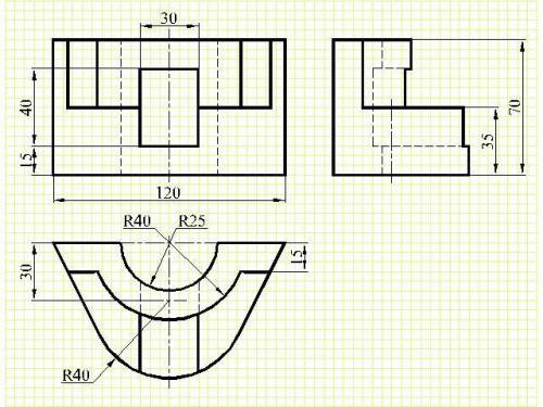 нужна по черчению! Построить 3 вида