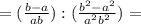 =(\frac{b-a}{ab} ): (\frac{b^2-a^2}{a^2b^2} )=