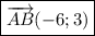 \boxed{\overrightarrow{AB}(-6;3)}