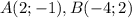 A(2;-1) ,B(-4;2)