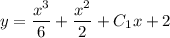 y=\dfrac{x^3}{6} +\dfrac{x^2}{2} +C_1x+2