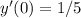 y'(0) = 1/5