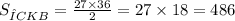 S_{ΔCKB} = \frac{27 \times 36}{2} = 27 \times 18 = 486