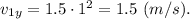 v_{1y} = 1.5 \cdot 1^2 = 1.5~(m/s).