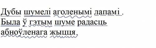 разбярыце сказы па членам сказа . дубы шумелі аголенымі лапами. была у гэтым шуме радасць абноуленаг