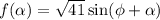 f(\alpha ) = \sqrt{41} \sin (\phi + \alpha )