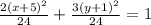 \frac{2(x+5)^2}{24} + \frac{3(y+1)^2}{24} =1